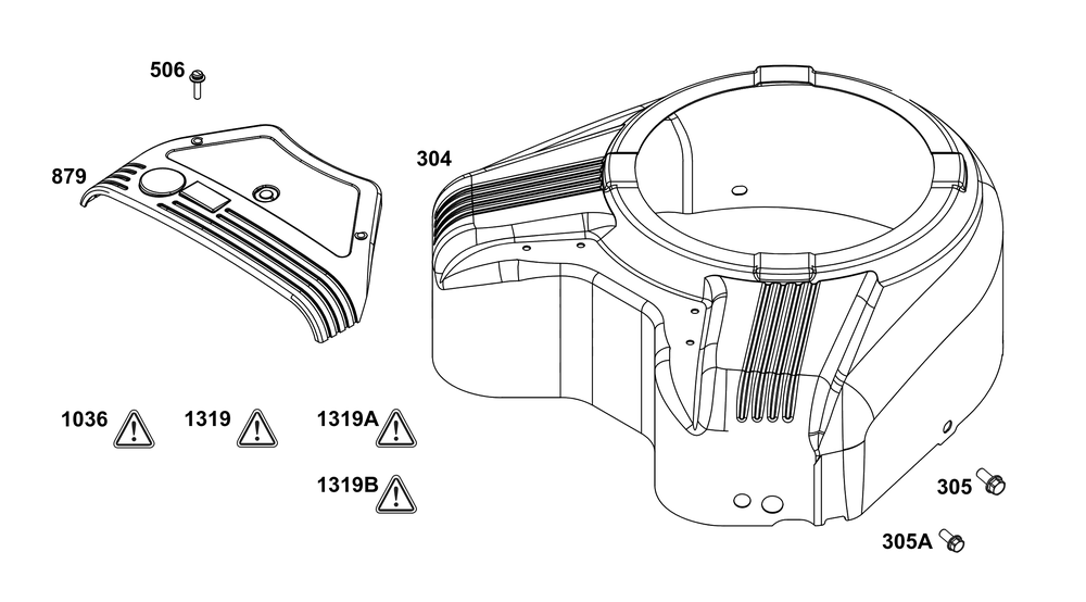 Blower Housing Group Diagram and Parts List for 356777-0143-B5 200000 - 399999 Briggs and Stratton Engine